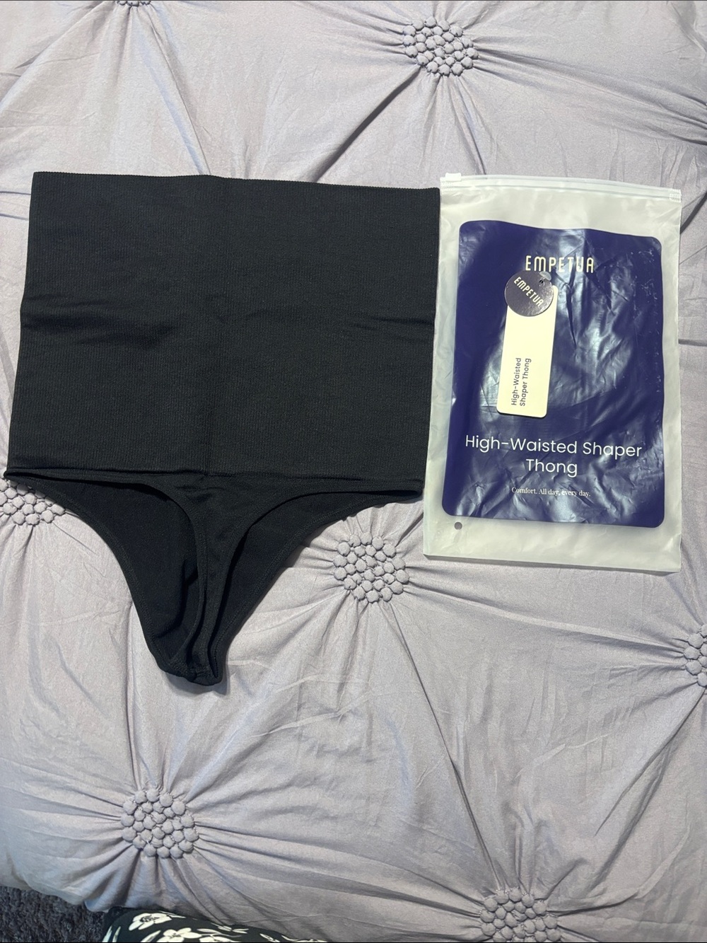 High-Waisted Shaper Thong in Black